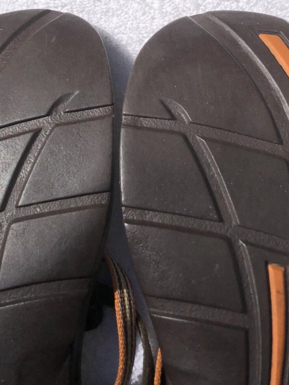 Vintage Retro CHACO Women's Thong FLIP Flop Brown Leather and grosgrain SZ 8 - Picture 14 of 15